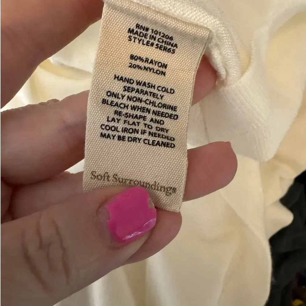 Soft Surroundings Women's Plus 2X Trieste Button-Back Cream Sweater